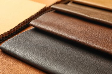 İç tasarım tablo için farklı renk deri örnekleri
