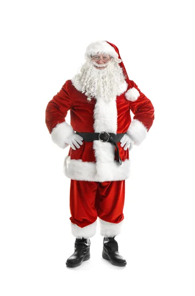 Authentic Santa Claus White Background — Stock Photo, Image