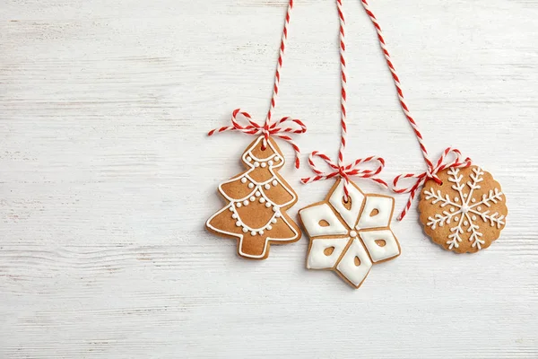 Chutné Domácí Vánoční Cukroví Dřevěné Pozadí — Stock fotografie