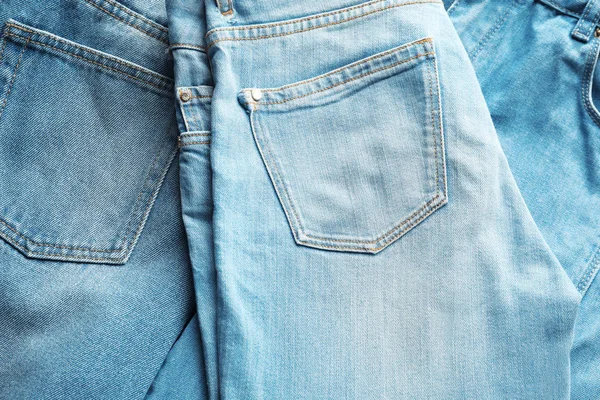 Jeans Différentes Couleurs Comme Fond — Photo