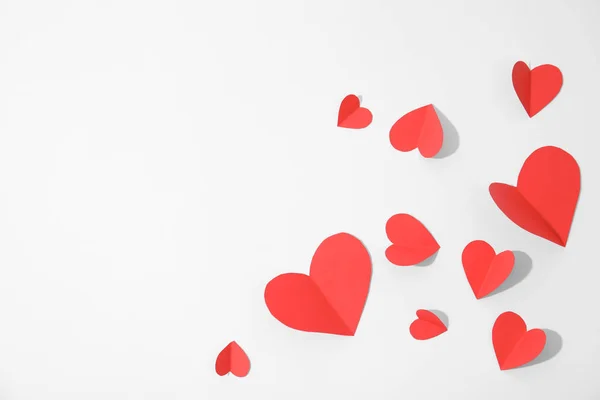 Small Paper Hearts White Background — Stock Photo, Image