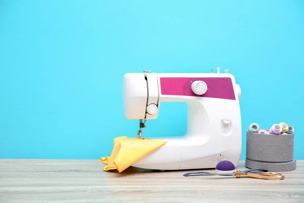 Sewing Machine Table Color Background — Stock Photo, Image