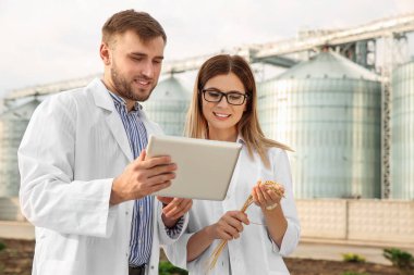 Genç Ziraat modern tahıl ambarları yakın. Tahıl tarım