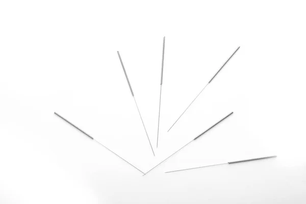 Needles Acupuncture White Background — Stock Photo, Image