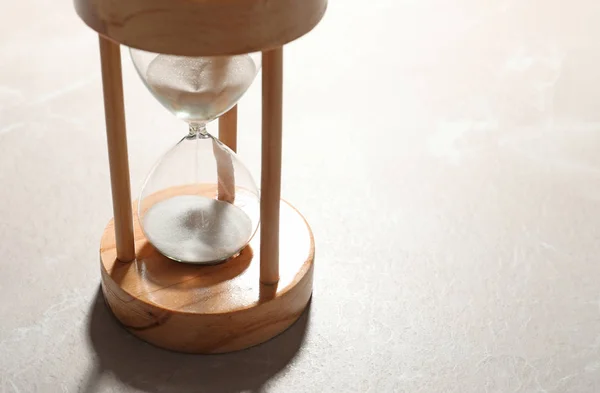 Пісочний Годинник Піском Кольоровому Фоні Управління Часом — стокове фото