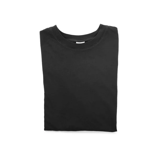 Lege Zwarte Shirt Witte Achtergrond — Stockfoto