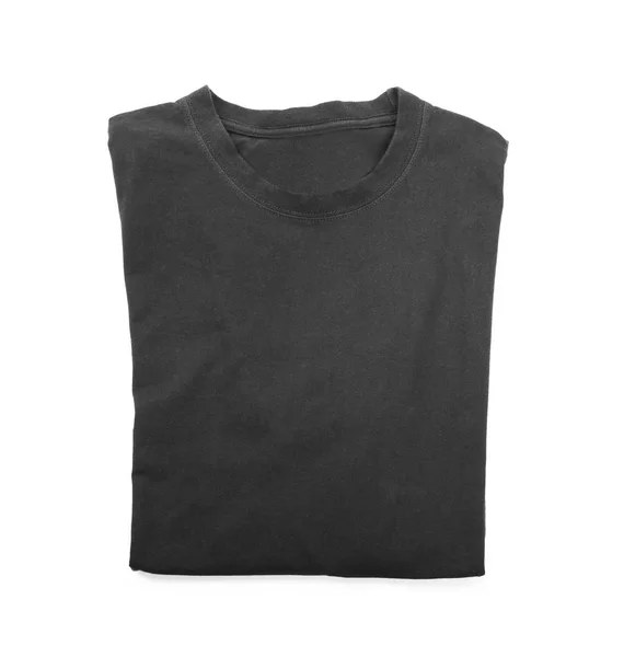 Lege Zwarte Shirt Witte Achtergrond — Stockfoto