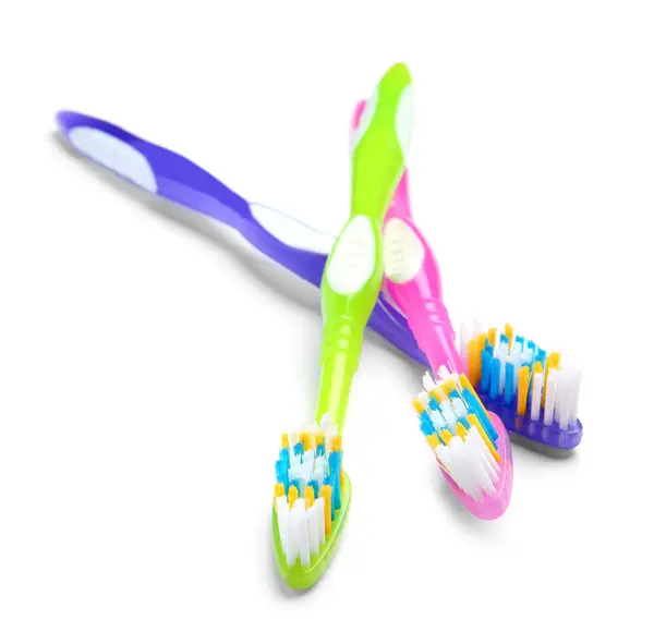 Color Toothbrushes White Background Dental Care — Stock Photo, Image