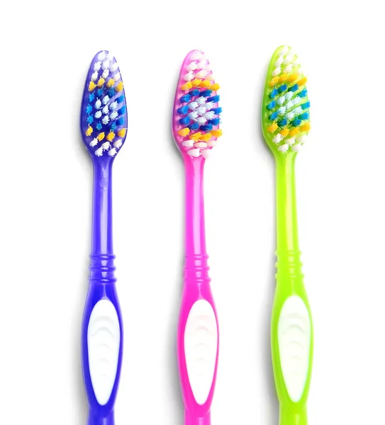 Color Toothbrushes White Background Dental Care — Stock Photo, Image
