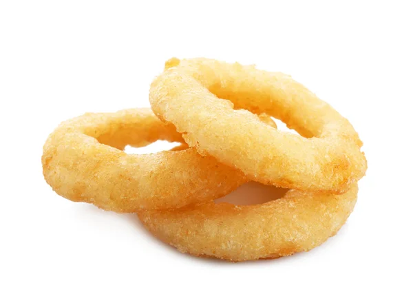 Freshly Cooked Onion Rings White Background Stock Photo