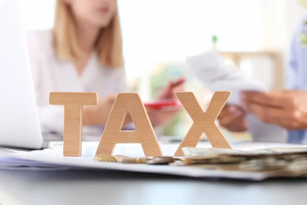 Word Tax Contadores Borrosos Segundo Plano — Foto de Stock