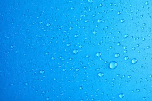 Muchas Gotas Agua Limpia Fondo Color —  Fotos de Stock