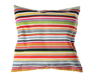 Beyaz arka plan üzerinde yumuşak dekoratif yastık