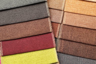 İç tasarım arka plan olarak için farklı renk kumaş örnekleri