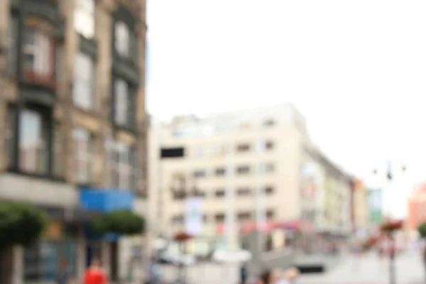 Wazig Zicht Van Stad Straat Zonnige Dag — Stockfoto