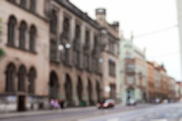 Vista Borrosa Calle Ciudad Con Hermoso Edificio — Foto de Stock