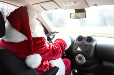 Otantik Noel Baba araba, içinde--dan görünüm