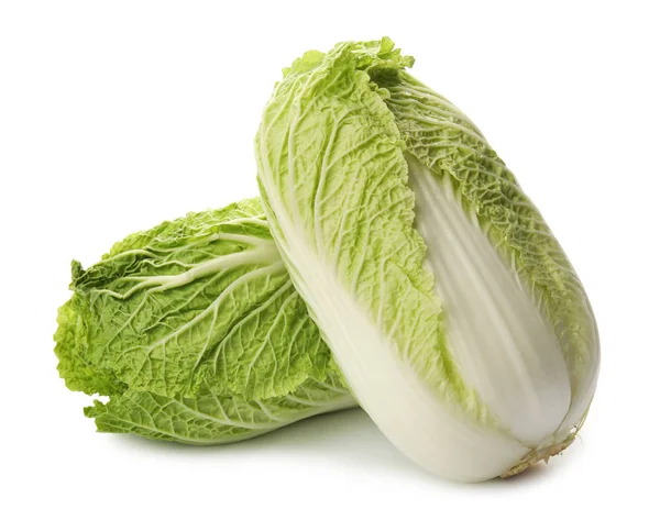 Fresh Ripe Cabbages White Background Healthy Food — Stock Photo, Image