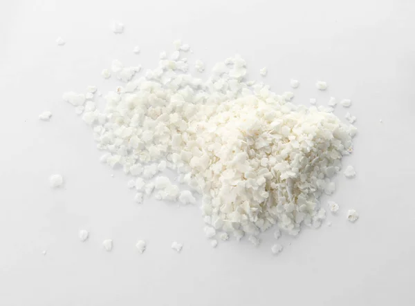 Copos Arroz Crudo Sobre Fondo Blanco Granos Cereales Sanos — Foto de Stock