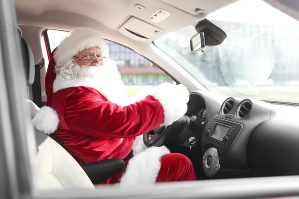 Autentica Macchina Guida Babbo Natale Vista Dall Interno — Foto Stock