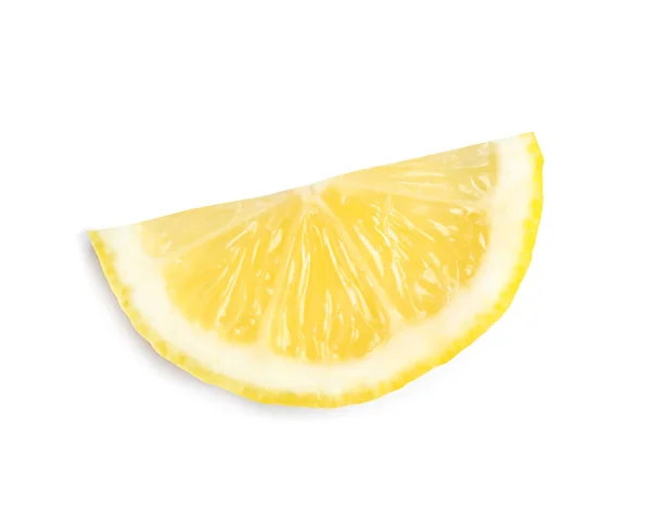 Fetta Limone Maturo Sfondo Bianco Vista Dall Alto — Foto Stock