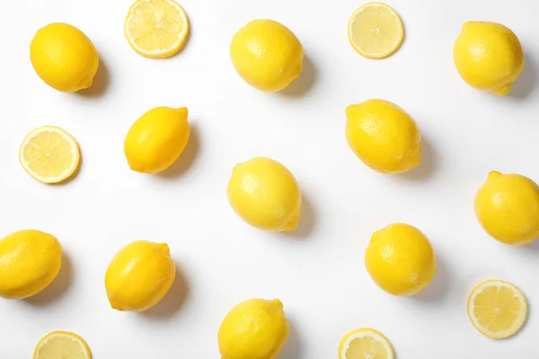 Beautiful Composition Lemons White Background — Stock Photo, Image