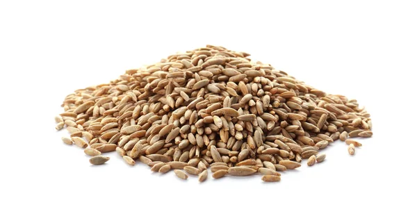 Raw Rye White Background Healthy Grains Cereals — Stock Photo, Image