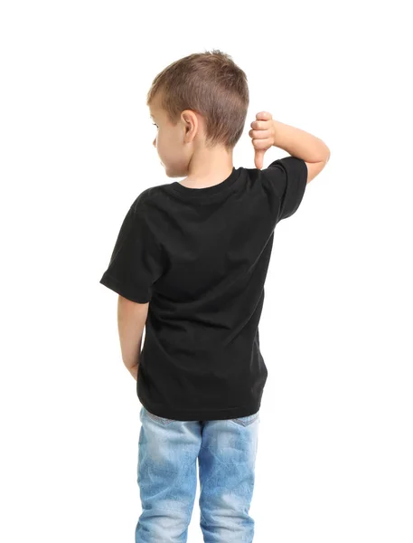 Niño Camiseta Sobre Fondo Blanco Burla Para Diseño —  Fotos de Stock