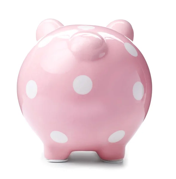 Pink Piggy Bank White Background Money Saving — Stock Photo, Image
