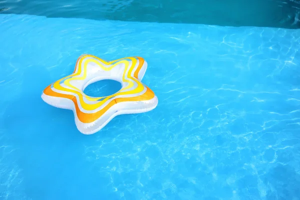 Inflatable Ring Floating Swimming Pool Sunny Day — Stock Photo, Image