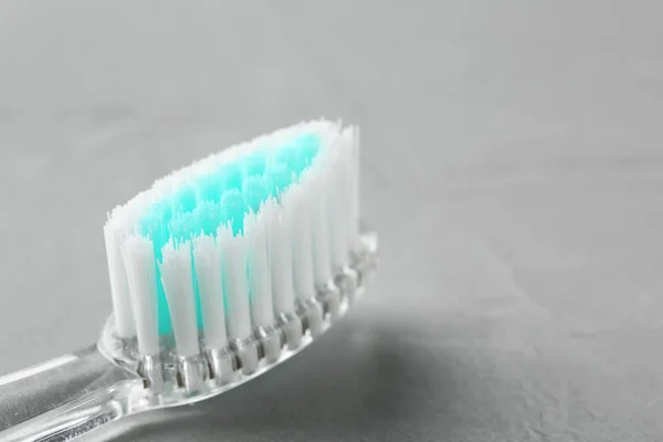 Manual Toothbrush Gray Background Close — Stock Photo, Image