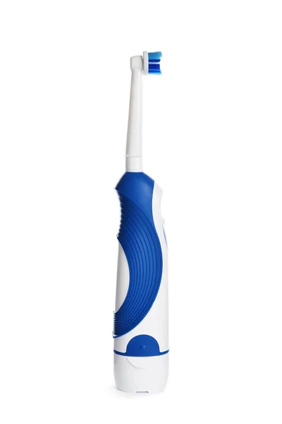 Elektrische Zahnbürste Auf Weißem Hintergrund Zahnpflege — Stockfoto