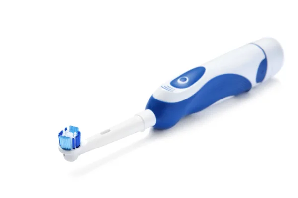 Elektrische Zahnbürste Auf Weißem Hintergrund Zahnpflege — Stockfoto