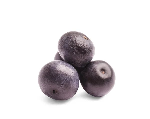 Fresh Acai Berries White Background — Stock Photo, Image