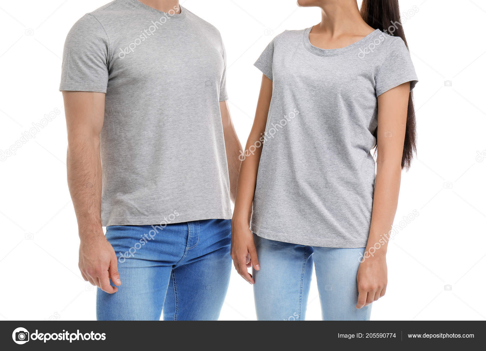 Download Young Couple Shirts White Background Mockup Design Stock Photo Image By C Newafrica 205590774