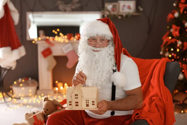 Hiteles Mikulás Festészet Játék Ház Műhely — Stock Fotó