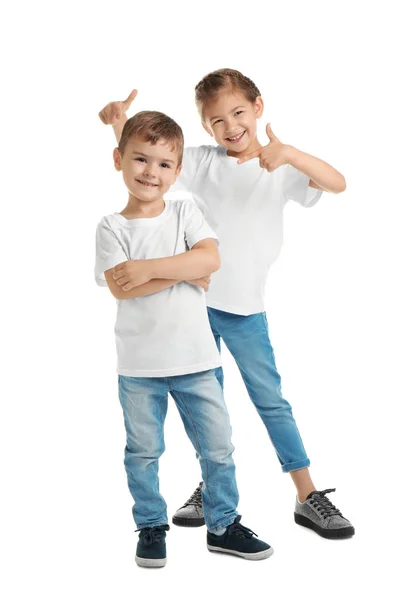 Little Kids Shirts White Background Mockup Design — Stock Photo, Image