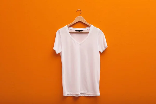 Hanger Blank Shirt Color Background Mockup Design — Stock Photo, Image