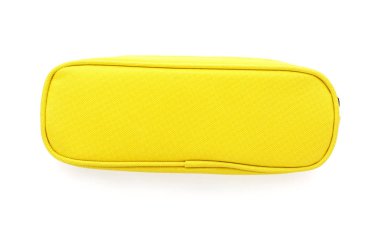 Beyaz zemin üzerine sarı kalem kılıfı. Okul için ileti örneği