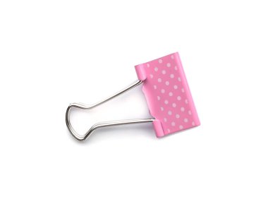 Beyaz arka plan üzerinde pembe cilt klip. Okul için ileti örneği