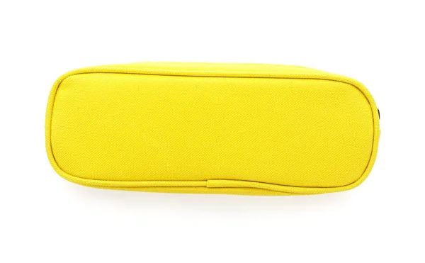 Yellow Pen Case White Background Stationery School — Stock Photo, Image