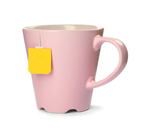 Kerámia Csésze Forró Illatos Tea Fehér Háttér — Stock Fotó