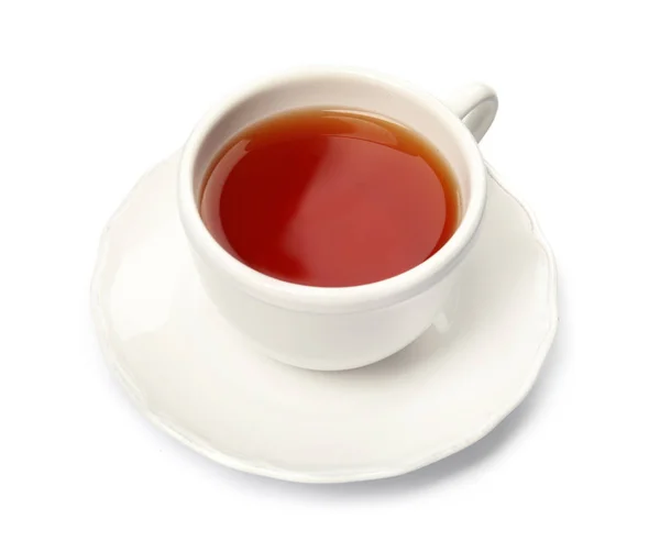 Xícara Cerâmica Chá Aromático Quente Fundo Branco — Fotografia de Stock
