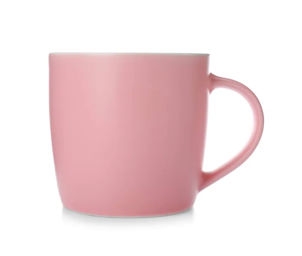 Pink Ceramic Cup Isolated White — Stock Photo, Image