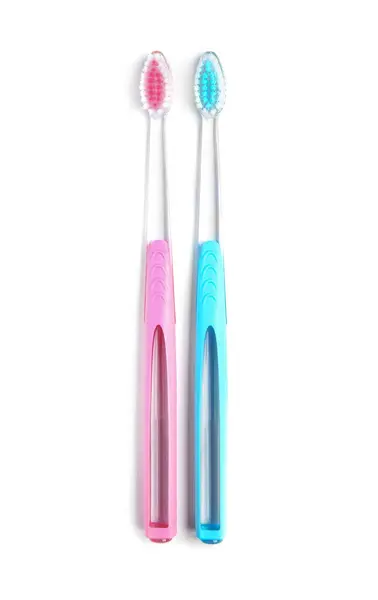 Color Toothbrushes White Background Dental Care — Stock Photo, Image