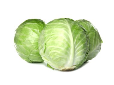 Bütün lahana beyaz arka plan üzerinde. Sağlıklı gıda