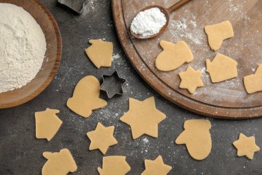 Ham Noel tanımlama karanlık tablo, üstten görünüm ile düz yatıyordu kompozisyon