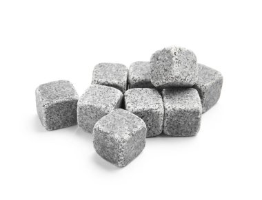 Klasik gri viski taşlar beyaz arka plan üzerinde