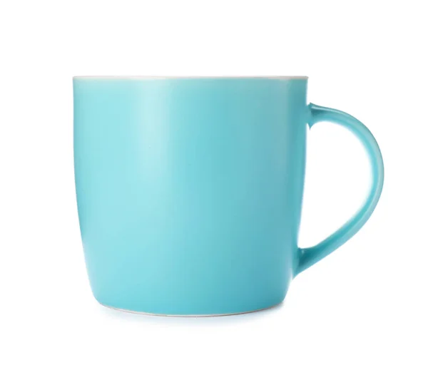 Couleur Tasse Céramique Isolé Sur Blanc — Photo