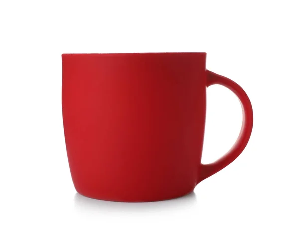 Red Ceramic Cup Isolated White — Stock Photo, Image